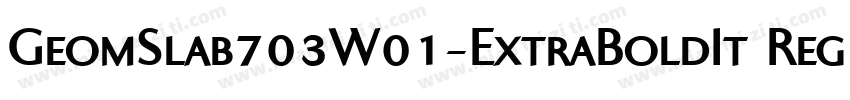 GeomSlab703W01-ExtraBoldIt Regular字体转换